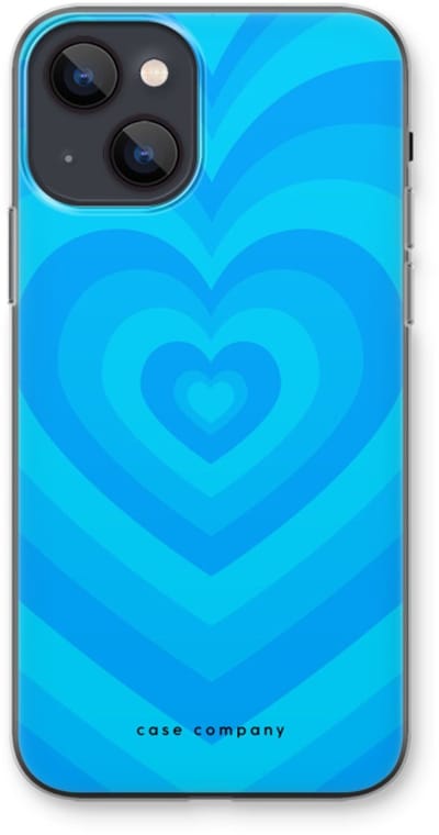 Case Company® - Hoesje geschikt voor iPhone 13 mini hoesje - Hart Blauw - Soft Cover Telefoonhoesje - Bescherming aan alle Kanten en Schermrand