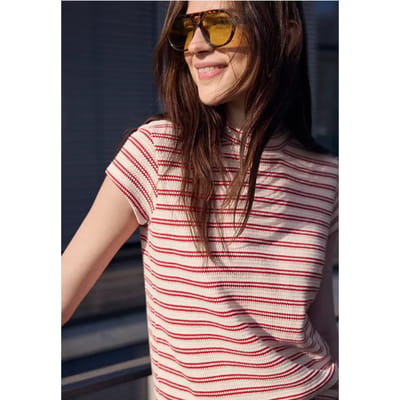 Shirt met korte mouwen en textuur