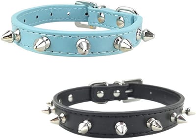 Punk Studded Hondenkraag Set voor Kleine Honden en Katten - 2 Stuks
