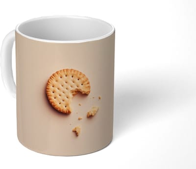 Mok - Koffiemok - Koekje - Kruimels - beige - Mokken - 350 ML - Beker - Koffiemokken - Theemok