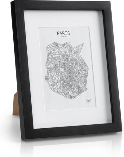 Casa Chic Fotolijst met passe-partout, 20 x 25 cm fotolijst voor oorkonde & collage, Glazen fotolijst, Staand/wandmontage, Verticaal/horizontaal gebruik, Fotolijst van hout