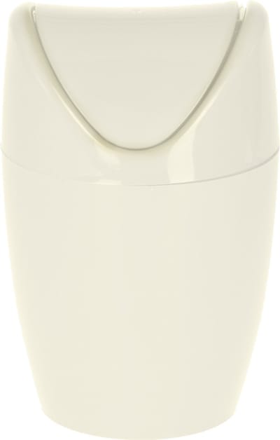 Excellent Houseware Mini prullenbakje - wit - kunststof - met klepdeksel - keuken aanrecht/tafel model - 1,5 Liter - 12 x 17 cm