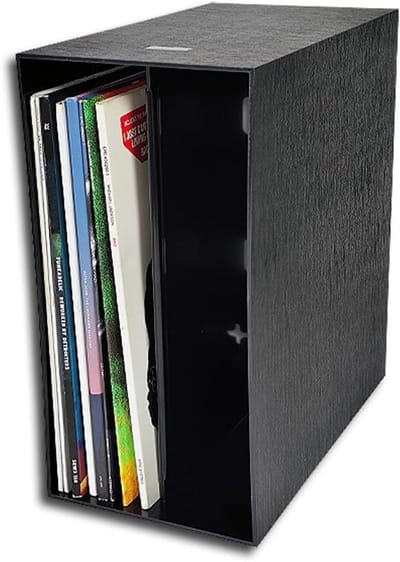 Opbergdoos voor Vinyl LP's - Zwarte Kunststof Platenkoffer