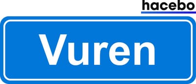 Hacebo - Plaatsnaam Sticker - 29x10 CM - Vuren sticker - Verkeersborden sticker - grappige cadeaus - Vuren