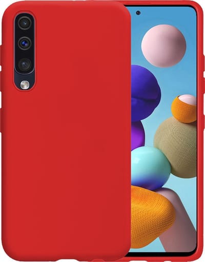 Hoesje - Geschikt voor Samsung Galaxy A50 - Sterk & Shockproof - Hoes Cover - Siliconen Case - Telefoonhoesjes - Rood