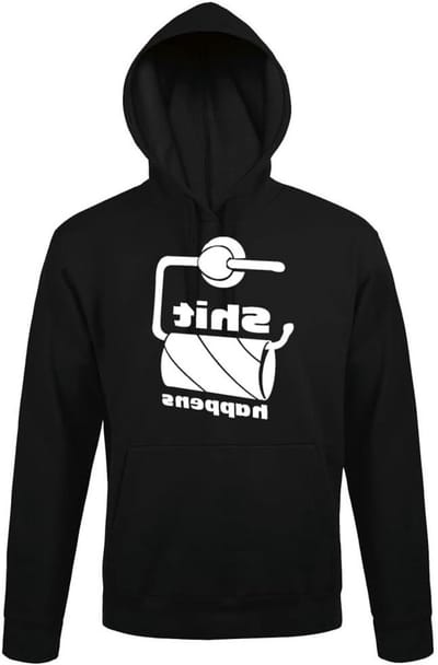 Toiletpapier Rol Hoodie - Herentrui - Casual Kleding - Uniek Print Design - N.v.t. - Zwart