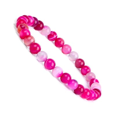 Bixorp Gems Roze Botswana Agaat Edelstenen Armband 6mm - Edelsteen Kralenarmband - Spiritueel Cadeau - 18cm
