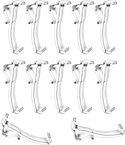 Dailygoods- Valance Clips 12 Stuks - 2.5 Inch - Kunststof - Duurzaam - Antislip - Voor Horizontale Jaloezieën - Helder Kleur - Jaloezieclips