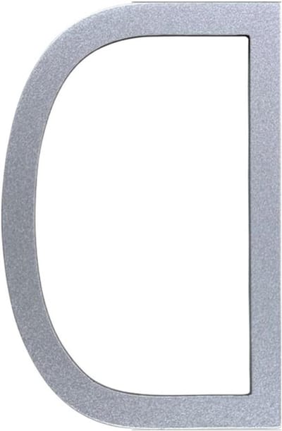 Huisnummer - Adres Teken - Huis Identificatie - Zelfklevend Roestvrij Staal - 7.6 cm Hoog - Zilver