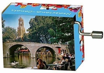 Speeldoosje Nederland Amsterdamse grachten muziek tulpen uit Amsterdam,