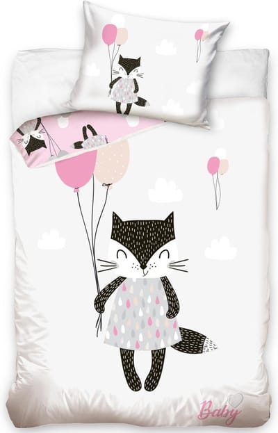 Poes - Baby Dekbedovertrek - 100 x 135 cm - Wit