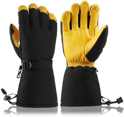 Handschoenen - Winter handschoenen Voor Mannen En Vrouwen – Warme Geïsoleerde Thermische Skihandschoenen – Waterdichte Ski handschoenen Met Antislip Grip Voor Snowboarden Sneeuwscooteren En Buitenactiviteiten - Geel - L