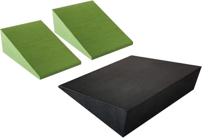 Yoga Wig - Schuine Plank - Ondersteuning Oefeningen - Veerkrachtig EVA Schuim - 3 Stuks - Groen Zwart