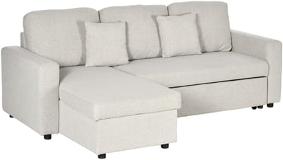 Slaapbank - Uitklapbaar - Slaapstoel - Logeerbed - Zetelbed - Slaapfauteuil - Vouwbed - 2 persoons - Zeer comfortabel - Crèmewit