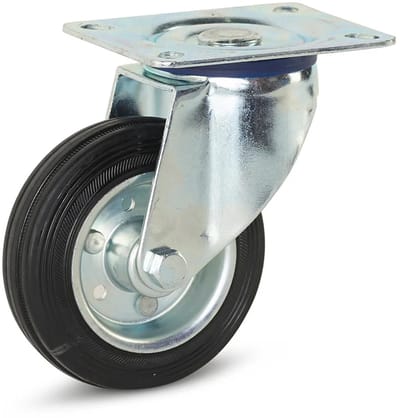 Reukloos rubber zwenkwiel met topplaat - 100mm - 75kg
