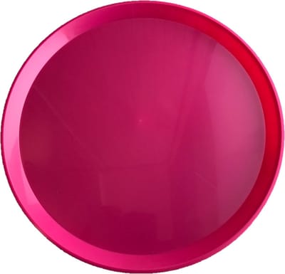 Dienblad - roze - kunststof - 34x2 cm - rond - serveerblad - vaatwasserbestendig