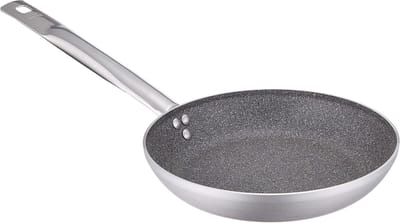 Broodpan - Koekenpan Lage Rand - Brood Bakken - Granietlook Coating - 24 cm - Zwart