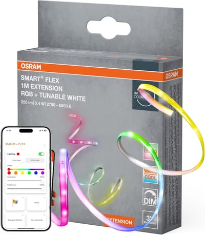 Uitbreidbare Slimme RGB+W LED Strips met Materietechnologie, Kleurrijk en Wit Licht, Dimbaar (2m)