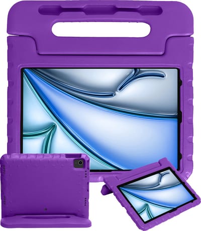 Hoesje - Geschikt voor Apple iPad Air (2024/2025/2026) - 13 inch - Kinderhoes Shockproof Bumper - Kidsproof Case - Tablethoes - Kinder Hoes Cover - Paars