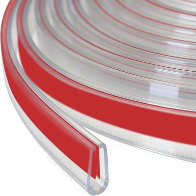 Zelfklevende Rubber Kantband voor Bescherming van Scherpe Randen, Geschikt voor 4-5 mm, U-vormige Randbescherming, Lengte 3 m, Ideaal voor Plaatmetaal en Autodeuren, EPDM Materiaal, Transparant