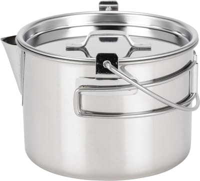 Waterkoker Roestvrij Staal - Klassieke Ketel - Koffie Thee Zetten - Opvouwbare Handgrepen - 0.9 Liter - Zilverkleurig