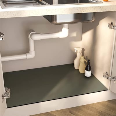 Afvoer Mat 60 cm x 50 cm voor Keuken, Vaatdroogmat, Geschikt voor Espresso Machine, 4 mm Dikte, Donkergrijs en Grijs
