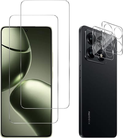 Screenprotector geschikt voor Xiaomi 14T - 2 stuks Beschermglas van glas Transparante glazen schermbeschermfolie + 2 stuks Camera Protector