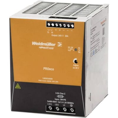 Weidmüller 1469550000 DIN-rail netvoeding 12 V/DC 20 A 480 W Aantal uitgangen:1 x Inhoud 1 stuk(s)