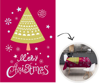 Kerst Tafelkleed - Kerstmis Decoratie - Tafellaken - Kerstboom - Sneeuw - Kerst - Merry christmas - 180x260 cm - Kerstmis Versiering