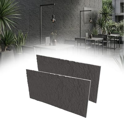 3D Muurpaneel Steenlook 120x60x3 cm, 2 Stuks PU Zelfklevende Wandbekleding, Waterdicht Steenpaneel voor Keuken, Badkamer & Woonkamer, Type A - Mat Zwart - NAIZY