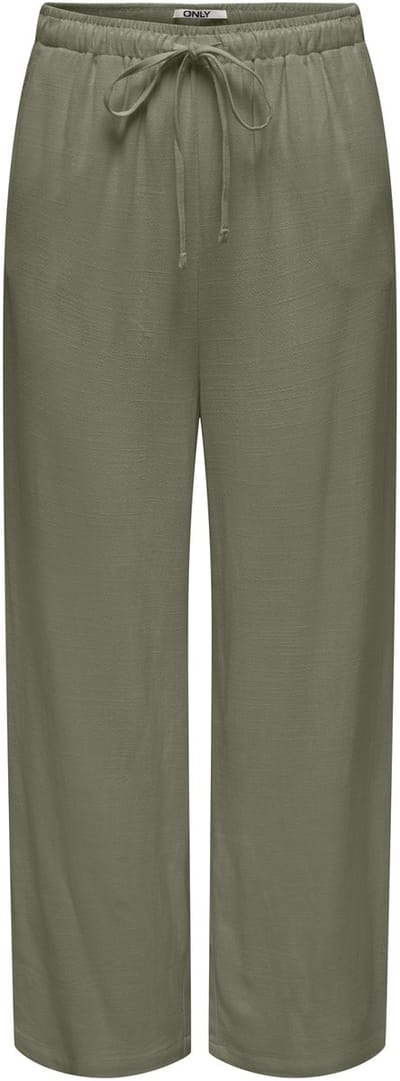 ONLY - ONLSIESTA MW PULL-UP LINEN BL PNT NOOS Dames Broeken - Deep Lichen Green - Maat - W28 X L30
