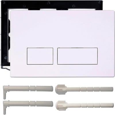 Toilet drukplaat voor Geberit Sigma UP300 en UP320, inclusief spoelknop en inbouwframe, wit, 24.5 x 16.4 cm, eenvoudig te installeren en duurzaam