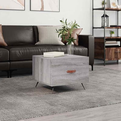vidaXL - Salontafel - 50x50x40 - cm - bewerkt - hout - grijs - sonoma - eiken