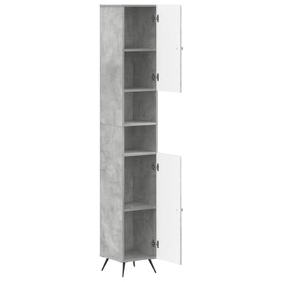 vidaXL - Badkamerkast - met - Open - Plank - BREDA - Betongrijs - 30 - x - 31 - x - 190 - cm