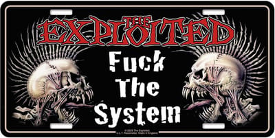 The Exploited - Fuck The System Metalen wandbord - Zwart/Multicolours
