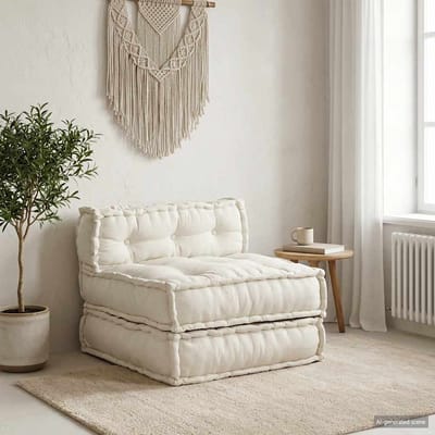 vidaXL - Modulaire - bankstel - 70x70x54 - stof - crème
