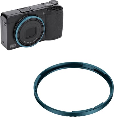 Metaal Lensdecoratiering voor Ricoh GR IV GR4 Camera - Vervangt de Originele Ring Cap GN-3 (Blauw) - Duurzaam, Lichtgewicht en Stijlvol Accessoire