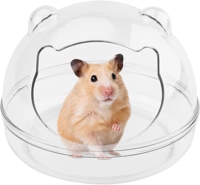 Transparante zandbadcontainer voor hamsters en kleine huisdieren - Wasbare toiletruimte voor cavia's, egels en andere knaagdieren, ideaal voor hygiëne en ontspanning