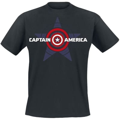 Captain America - Disney T-shirt - Big Star Shield - S tot M - voor Mannen - zwart