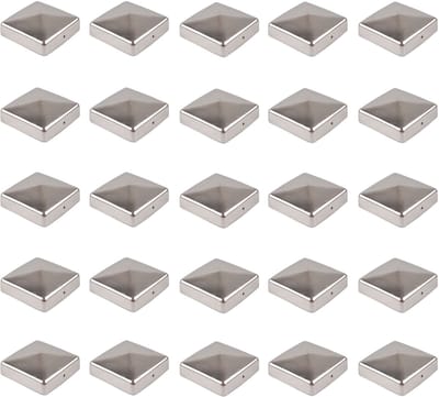 TRUTZHOLM - Paalkap Roestvrij Staal - 71 mm - Piramide - Afdekkap voor Palen 7x7 cm - RVS Bescherming - 25 Stuks Set