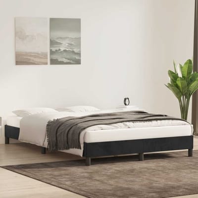 vidaXL - Bedframe - zonder - matras - 160x210 - cm - fluweel - zwart