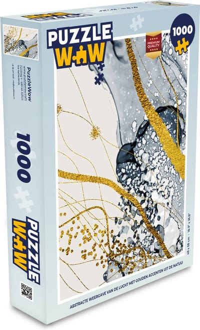 Puzzel Abstract - Goud - Natuur - Kunst - Legpuzzel - Puzzel 1000 stukjes volwassenen