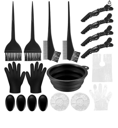 16-delige haarverfkwastenset - haarverfaccessoires - haarverfverfgereedschap - kam met borstel - haarverfkom - haarverfkwast - oorkappen