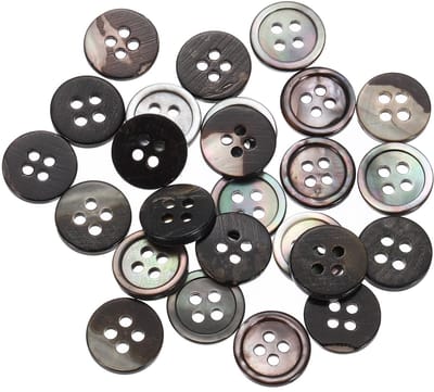 Knopen, 4-gats parelmoerknopen 11,5 mm naaiknopen voor overhemd naaien doe-het-zelf handwerk decoratie, zwart