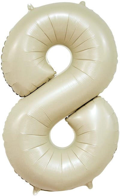 Folieballon 34″ cijfer 8 – Crème
