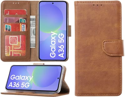 Hoesje geschikt voor Samsung Galaxy A36 hoesje - Arara bookcase - Bruin
