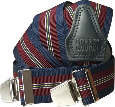 Pierre Mouton Bretel Klassiek - Bretels - Volwassenen - Heren - Rood - 120cm - 3 brede clips - M - L