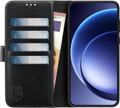 Rosso Element Geschikt voor OnePlus 15R | Wallet Book Case | Portemonnee Hoesje | 3 Pasjes | Magneetsluiting | Stand Functie | Zwart
