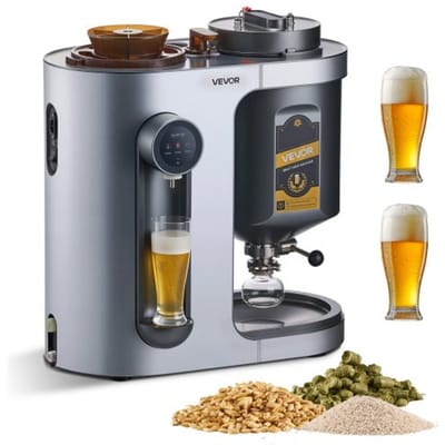 VEVOR Automatisch Bierbrouwsysteem 13 L, 1500 W Bierbrouwmachine, Alles-in-één Thuisbrouwsysteem met Maisch- en Kookinrichting, Binnentank van 304 Roestvrij Staal, Zelf Bier Brouwen