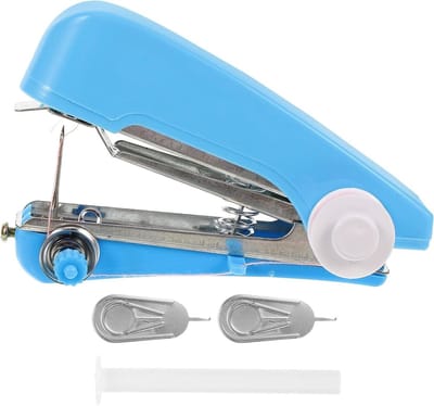 Handnaaimachine - Draagbare Naaimachine - Snelle Reparaties - Handmatig Bedienbaar - 25x5x25mm - Blauw